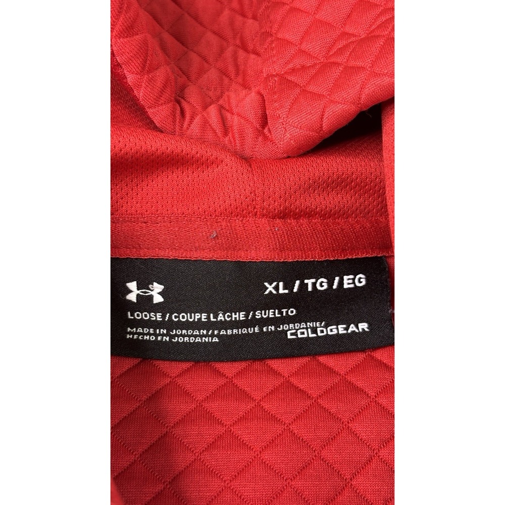 Under Armour Womens Coldgear Hoodie XL Red Quilted Pullover Storm Tidewater - Picture 4 of 8